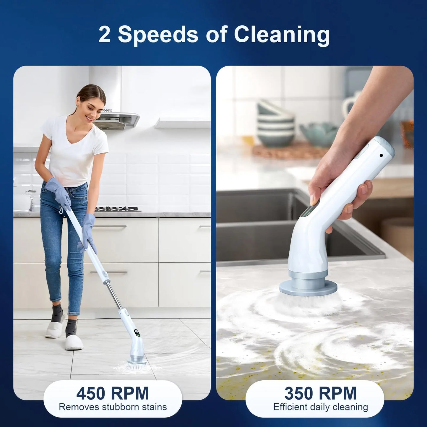 LABIGO Electric Spin Scrubber,Bathroom Spin Brush with Cordless Power for Bathroom Floor Tile, Electric Cleaning Brush Household Items