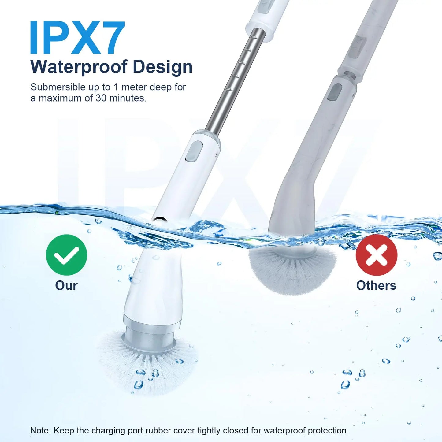 LABIGO Electric Spin Scrubber,Bathroom Spin Brush with Cordless Power for Bathroom Floor Tile, Electric Cleaning Brush Household Items