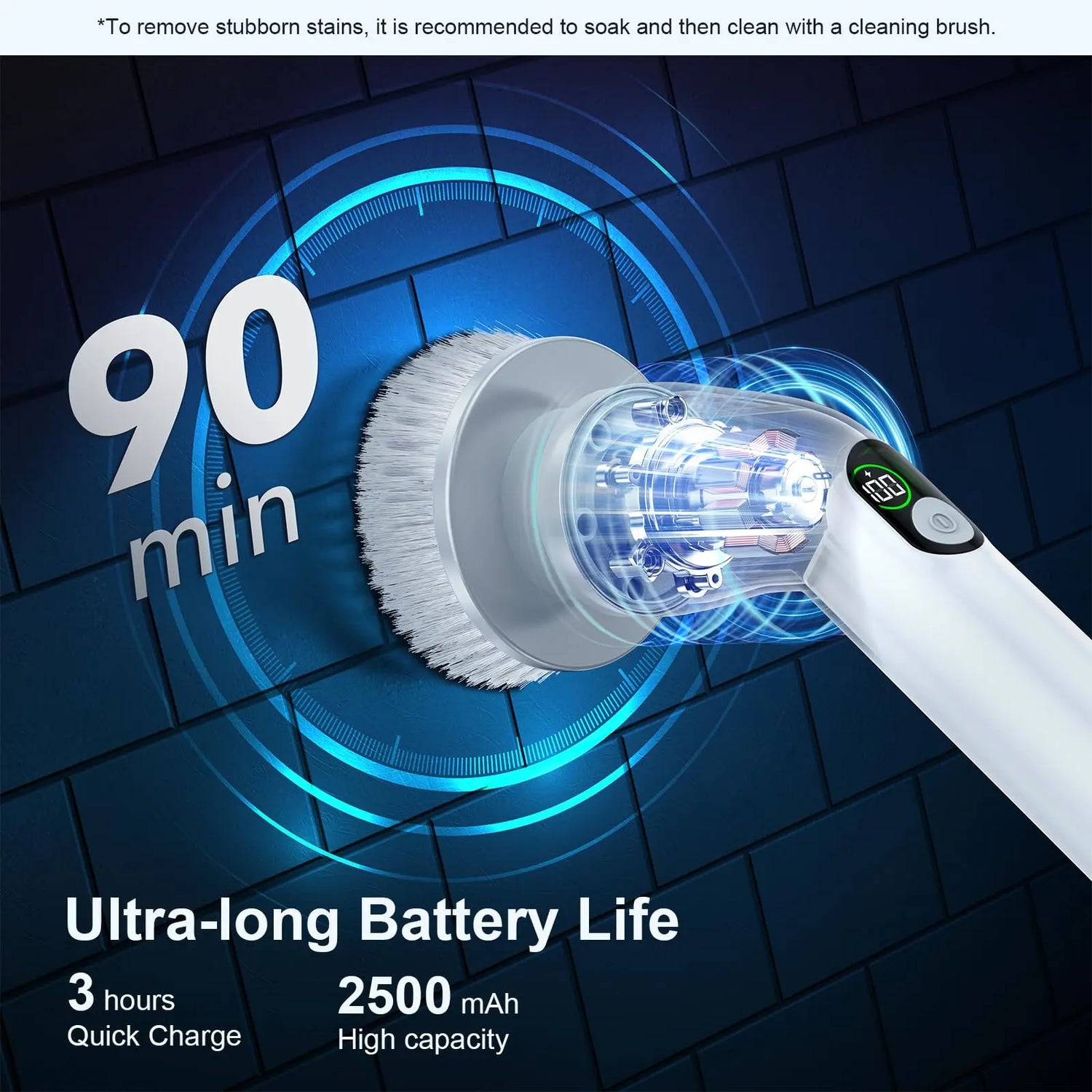 LABIGO Electric Spin Scrubber,Bathroom Spin Brush with Cordless Power for Bathroom Floor Tile, Electric Cleaning Brush Household Items